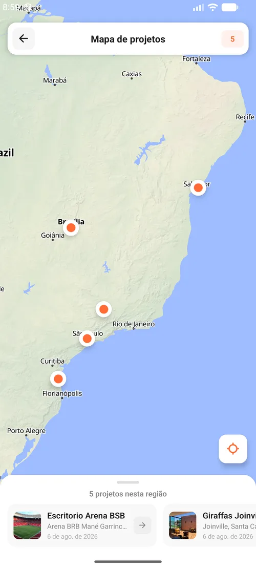 Mapa de projetos